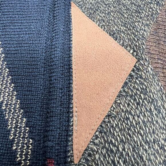 VTG Norm Thompson Wool Leather 3D TEXTURED SWEATER XL Coogi Style Biggie Cosby - Picture 6 of 9